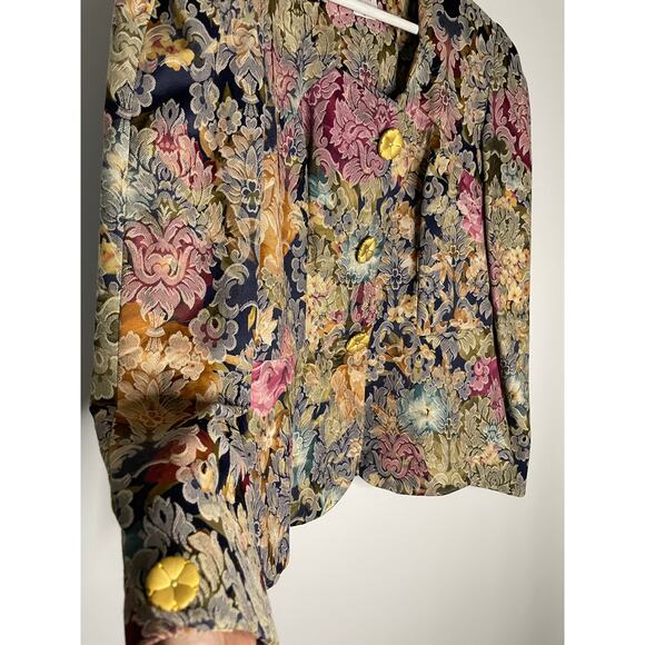 Vtg. Leslie Fay Floral Blazer SZ 8 - Picture 3 of 9